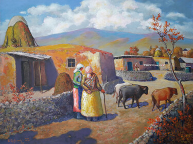 Картина под названием "Rural motives, 60x8…" - Serkhach, Подлинное произведение искусства, Масло Установлен на Деревянная ра…