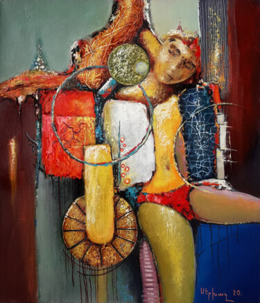 Pintura titulada "Beyond the curtain…" por Serkhach, Obra de arte original, Oleo Montado en Bastidor de camilla de madera