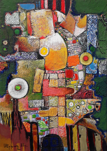 Картина под названием "Abstraction (50x70c…" - Serkhach, Подлинное произведение искусства, Масло Установлен на Деревянная ра…