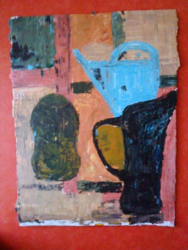 Painting titled "arrosoir" by Patricia Sermet, Original Artwork