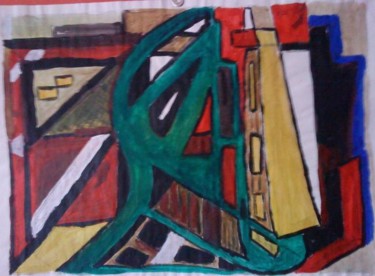Painting titled "trafic" by Patricia Sermet, Original Artwork
