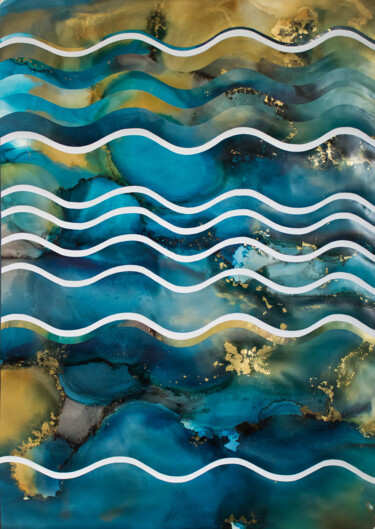 Malerei mit dem Titel "Sea" von Anastasiya Molchanova, Original-Kunstwerk, Tinte