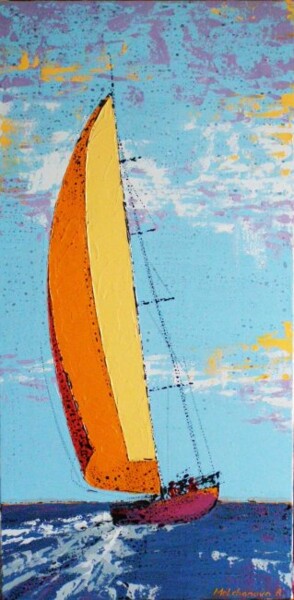 Peinture intitulée ""Vela amarela"" par Anastasiya Molchanova, Œuvre d'art originale