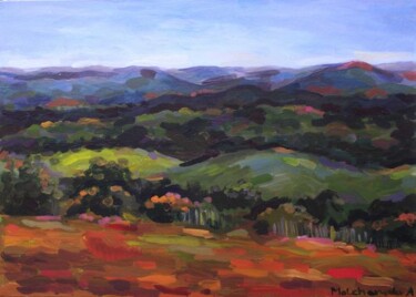 Painting titled "Montanhas" by Anastasiya Molchanova, Original Artwork, Oil