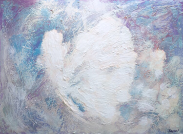 Malerei mit dem Titel "Abstract White Silv…" von Valerie Serova, Original-Kunstwerk, Acryl