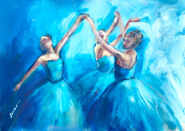 Pittura intitolato "Ballerinas Original…" da Valerie Serova, Opera d'arte originale, Olio