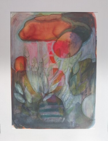 Peinture intitulée "Composition4" par Serpil Kapar, Œuvre d'art originale, Aquarelle Monté sur Carton