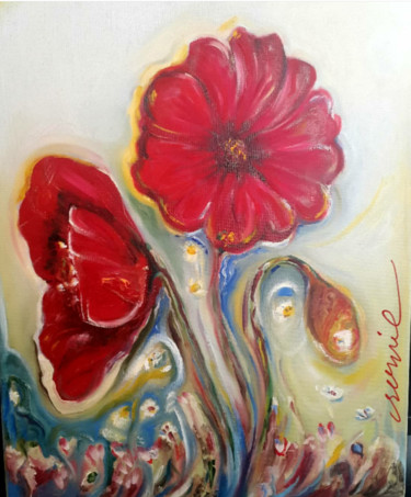 "my flowers" başlıklı Tablo Serpil Vesek tarafından, Orijinal sanat, Akrilik