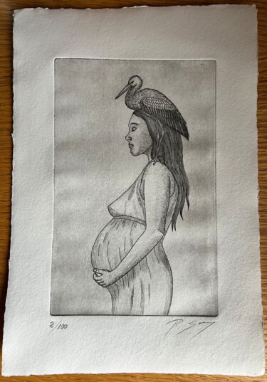 印花与版画 标题为“PREGNANCY” 由Ramón Serra, 原创艺术品, 蚀刻