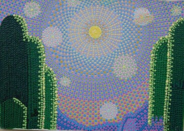 Salici piangenti a luna piena. Pittura intitolato "Salici piangenti a…" da Giuseppe Floris Serra, Opera d'arte originale, Olio