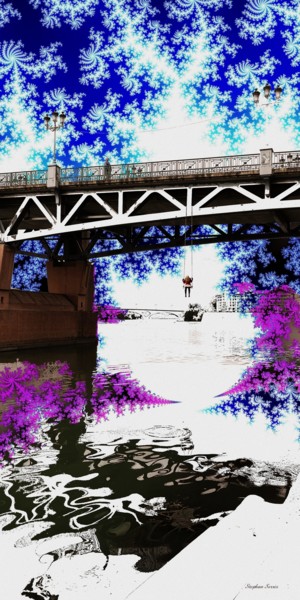 Digitale Kunst getiteld "Dame Garonne" door Stephan Serris, Origineel Kunstwerk, Digitaal Schilderwerk Gemonteerd op Frame v…