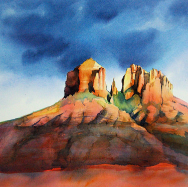 isabelle-seruch-capouillez-25x25-f3-1-sedona Peinture intitulée "isabelle-seruch-cap…" par Isabelle Seruch Capouillez, Œuvre d'art originale, Aquarelle