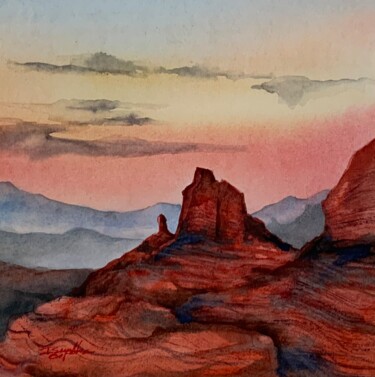 Sedona F1 120 Peinture intitulée "Sedona F1 120" par Isabelle Seruch Capouillez, Œuvre d'art originale, Aquarelle