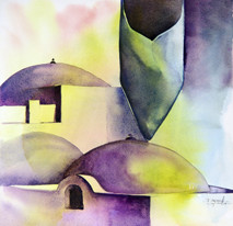 Peinture intitulée "Babouche Face" par Isabelle Seruch Capouillez, Œuvre d'art originale, Aquarelle