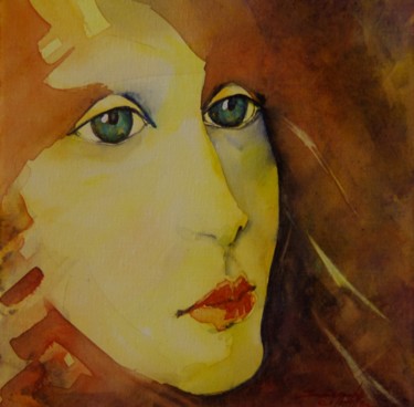 Peinture intitulée "femme rêve" par Isabelle Seruch Capouillez, Œuvre d'art originale