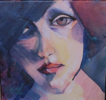 Peinture intitulée "femme sombre" par Isabelle Seruch Capouillez, Œuvre d'art originale