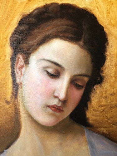 Painting titled "Portrait of the lady" by Serge Serednitski, Original Artwork, Oil