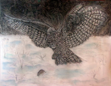 Картина под названием "На охоте" - Servak, Подлинное произведение искусства, Пастель