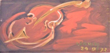 Painting titled "violon" by Servin, Original Artwork, Oil