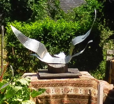 Sculpture intitulée "GRAND OISEAU CALME…" par Servin, Œuvre d'art originale, Métaux