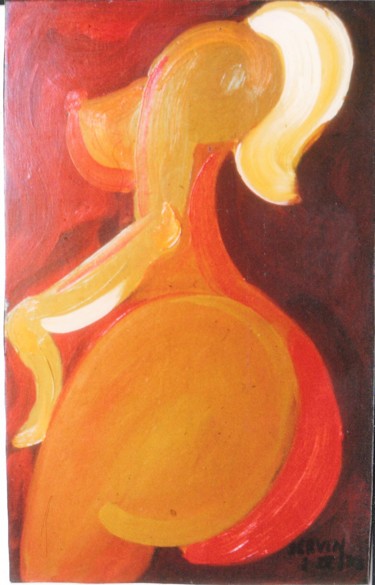Peinture intitulée "Blonde callipyge" par Servin, Œuvre d'art originale, Huile