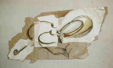 Zeichnungen mit dem Titel "Grand violon déformé" von Servin, Original-Kunstwerk, Bleistift