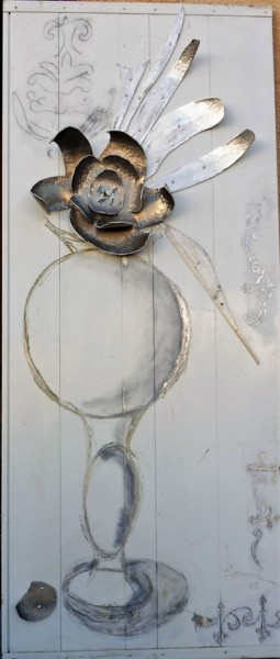 Escultura titulada "TRES GRAND BOUQUET…" por Servin, Obra de arte original, Metales