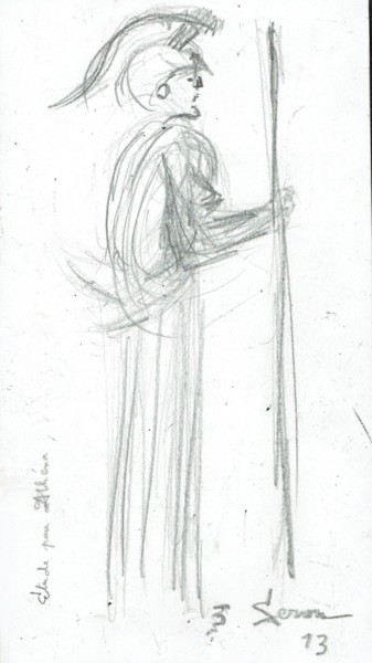 Dessin intitulée "ATHENA esquisse pré…" par Servin, Œuvre d'art originale, Crayon