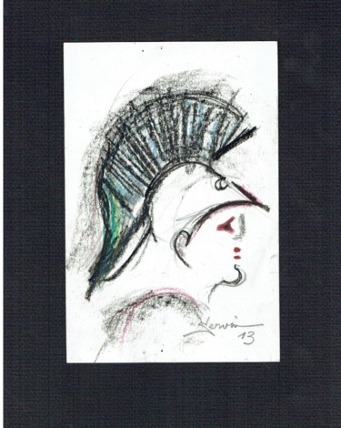 Рисунок под названием "Athena étude de cas…" - Servin, Подлинное произведение искусства, Пастель