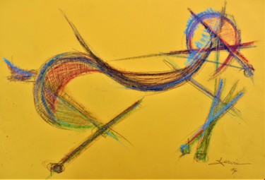 Drawing titled "étude de cheval cub…" by Servin, Original Artwork, Pastel