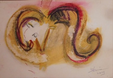 Schilderij getiteld "etude de mouflon n°…" door Servin, Origineel Kunstwerk, Pastel