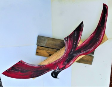 Sculpture intitulée "oiseau charpenté 2" par Servin, Œuvre d'art originale, Bois