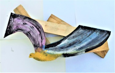 Sculpture intitulée "oiseau charpenté 3" par Servin, Œuvre d'art originale, Plastique