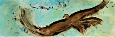 Peinture intitulée "Le grand rapace" par Servin, Œuvre d'art originale, Gouache