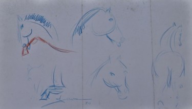 Drawing titled "Planche d'étude de…" by Servin, Original Artwork, Pencil