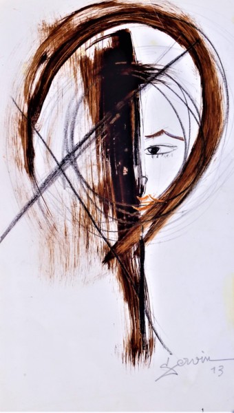 Dessin intitulée "portrait d'Anaelle" par Servin, Œuvre d'art originale, Crayon