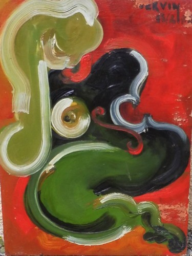 Painting titled "Madame violon" by Servin, Original Artwork, Oil