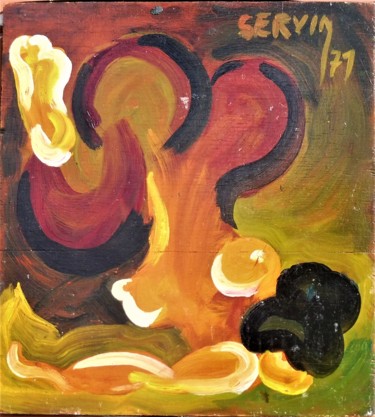 Peinture intitulée "nu descendant un es…" par Servin, Œuvre d'art originale, Huile