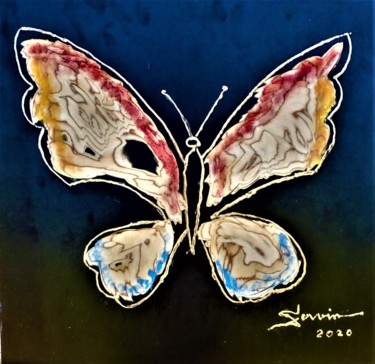 Malerei mit dem Titel "Papillon" von Servin, Original-Kunstwerk, Acryl