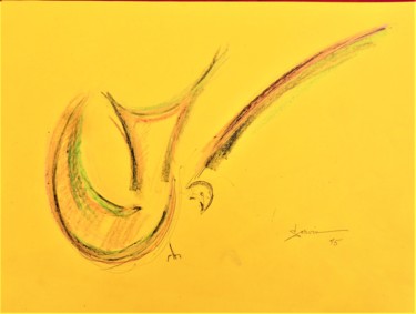 Drawing titled "atterrissage" by Servin, Original Artwork, Pastel