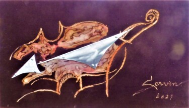 VIOLON reconstruit Painting titled "VIOLON reconstruit" by Servin, Original Art, Wood