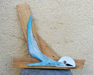 Schilderij getiteld "oiseau bleu révant" door Servin, Origineel Kunstwerk, Acryl