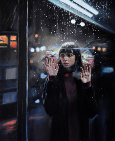 Lost in the rain Painting titled "Lost in the rain" by Serghei Ghetiu, Original Art, Oil
