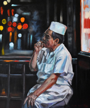 The short break Painting titled "The short break" by Serghei Ghetiu, Original Art, Oil Mounted on Stretcher frame