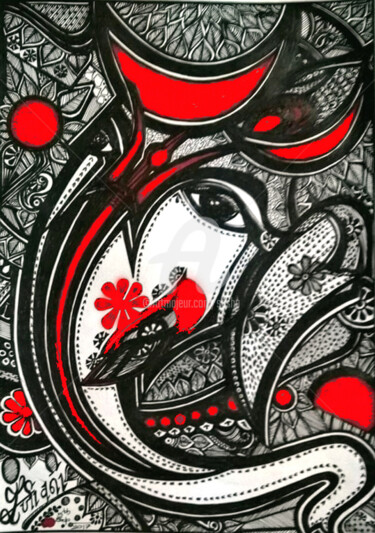 Digital Arts titled "Ganesh-The Hindu El…" by Sesha, Original Artwork, Ink