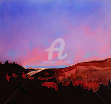 Digital Arts titled "After Sunset." by Sesha, Original Artwork, Acrylic