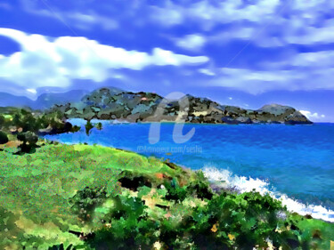 Arts numériques intitulée "A Summer Scene" par Sesha, Œuvre d'art originale, Aquarelle