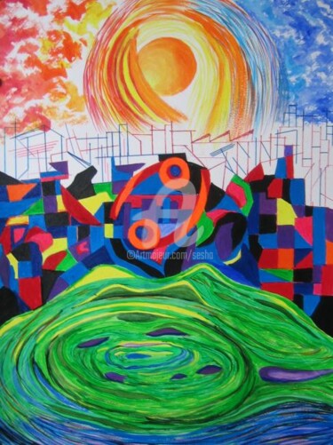 Digital Arts titled "Influence of Afflue…" by Sesha, Original Artwork, Oil