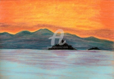 Digital Arts titled "Calm Evening" by Sesha, Original Artwork, Oil