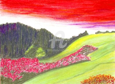 Digital Arts titled "The Spring Time Red…" by Sesha, Original Artwork, Oil